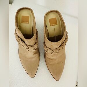 Dolce Vita Serla Braided Suede Heeled Mules/ Boot  Womens Size 10 Open Back